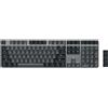 Merkloos Tastiera meccanica - Layout US QWERTY - Retroilluminata - Grigio scuro e grigio - Wireless Bluetooth e USB-C - Per Mac, Windows e iPad