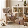 BenasciuttiCasa Plaid Sherpa Joy Bear Noisette 120x160 con Borsa in Feltro