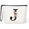 hamatata Grande Borsa per Cosmetici per donna Personalizzata Iniziale, Pochette Trucchi Viaggio, Trousse Trucchi Organizer Cosmetici, Regalo Compleanno Natale Ideale per Mamm Moglie Migliore Amic（J）