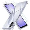 iVoler 3 in 1 Cover per Samsung Galaxy A07 con 2 Pezzi Pellicola Vetro Temperato, Custodia Antiurto Anti-Graffio Trasparente, Sottile Morbida in Silicone TPU Protettiva Case