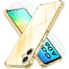 iVoler 3 in 1 Cover per Samsung Galaxy A06 con 2 Pezzi Pellicola Vetro Temperato, Trasparente Antiurto Custodia, Sottile Morbida in Silicone TPU Protettiva Case