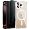 Niokfrci Magnetica Cover per iPhone 16 Pro Custodia e 2 Pezzi Privacy Pellicola Vetro Temperato, Compatibile con MagSafe, Trasparente Cover TPU Sottile Silicone Antiurto Bumper Case per iPhone 16 Pro