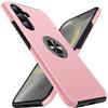 AIOVETEAB Cover per Samsung Galaxy S24, Protezione Antigraffio Custodia 360° Rotante Anello Supporto Antiurto Militare Compatibile con Galaxy S24,Rosa