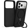 Pnakqil Magnetica Cover con iPhone 17 Pro Max, Custodia Telefono Compatibile con Magsafe Ricarica Wireless Anello Magnetico Supporto, Sottile Silicone Anti-Graffio Case con iPhone 17 Pro Max，Nero