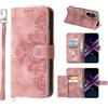 Auslbin Cover per Xiaomi Poco X7 Pro 5G/Turbo 4 5G, Slot a 5 Carte Custodia per Poco X7 Pro/Turbo 4 Protettiva in pelle PU Stile Fiore Vintage, Rosa