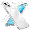 Tentoki 3 in 1 Cover e Vetro Temperato per iPhone 13 Mini, [Cuscino d'Aria Integrato] TPU Custodia Protettiva Antiurto Ultrasottile,previene l'ingiallimento,pellicola iPhone 13Mini,Trasparente