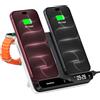 SwanScout Caricatore Wireless Dual per iPhone, Doppio Caricabatterie per 2 Telefoni | Stazione di Ricarica per iPhone 18 Pro Max/18 Pro/17/Air/16/15, per Apple Watch 12/11/Ultra 4/SE 3/AirPods 5, SwanScout 710A