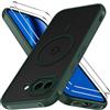 iVoler Cover Magnetica per Google Pixel 10a con 2 Pezzi Vetro Temperato, [Compatibile con MagSafe] Custodia Traslucida Posteriore Sottile Anti-Impronte Case, Opaca Verde Profondo