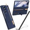 BAILI Custodia per Galaxy Z Fold 3 con penna stilo, Pellicola Protettiva per lo schermo, Protezione per cerniera, Slot per S Pen, Cover con supporto per Samsung Galaxy Z Fold3-Blu Navy