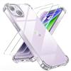 Tentoki 3 in 1 Cover e Vetro Temperato per iPhone 14 Plus, [Cuscino d'Aria Integrato] TPU Custodia Protettiva Antiurto Ultrasottile,previene l'ingiallimento,pellicola iPhone 14Plus,Trasparente