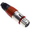 Keple Presa XLR A 5 Poli, Rossa - Presa Jack Per Microfono Audio Femmina DMX, Adattatore Nichelato, Connettore Di Costruzione Metallica Con Alloggiamento In Plastica