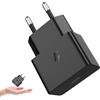 AIAUXAI Caricabatterie USB C per Samsung 25W, Mini, Ricarica Rapida, Nero | Caricatore USB C per Samsung Galaxy S26 S25 S24 FE S23 S22 A17 A16 A56 PD Caricabatterie Tipo C per iPhone 18 Pro 17 16 15