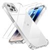 Tentoki 3 in 1 Cover e Vetro Temperato per iPhone 14 Pro, [Cuscino d'Aria Integrato] TPU Custodia Protettiva Antiurto Ultrasottile,previene l'ingiallimento,pellicola iPhone 14Pro,Trasparente