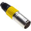 Keple Spina XLR A 5 Poli, Gialla - Spina Jack Audio Microfonica Maschio DMX, Adattatore Nichelato, Connettore Di Costruzione Metallica Con Alloggiamento In Plastica