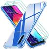 iVoler Cover per Samsung Galaxy A50 / A50S / A30S, Antiurto Custodia con Paraurti in TPU Morbido e 3 Pezzi Pellicola Vetro Temperato, Ultra Sottile Trasparente Silicone Protettiva Case