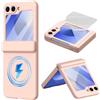 BAILI Custodia magnetica per Samsung Galaxy Z Flip7 FE, adatta per la ricarica Magnetized Ring, cerniera, protezione per lo schermo, cover in silicone per Samsung Z Flip7 FE-Rosa