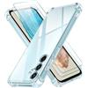 iVoler 3 in 1 Cover per Samsung Galaxy M35 5G con 2 Pezzi Pellicola Vetro Temperato, Custodia Antiurto Anti-Graffio Trasparente, Sottile Morbida in Silicone TPU Protettiva Case