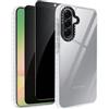 Pnakqil Cover per Samsung S25 Custodia e 2 Pezzi Privacy Pellicola Vetro, Trasparente Non a ingiallimento Sottile Silicone Morbido TPU Case, Antiurto Anticaduta Protezione Cover per Samsung Galaxy S25