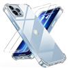 Tentoki 3 in 1 Cover e Vetro Temperato per iPhone 13 Pro, [Cuscino d'Aria Integrato] TPU Custodia Protettiva Antiurto Ultrasottile,previene l'ingiallimento,pellicola iPhone 13Pro,Trasparente