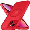 iVoler Cover per iPhone 13 con 2 Vetro Temperato, MagSafe, Rosso Profondo | Set 3-in-1, Anti-Urto Militare, Custodia Traslucida Opaca Sottile, Anti-Impronte, Anti-Graffio