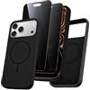 Pnakqil Magnetica Cover per iPhone 17 pro max 6,9" Compatibile con MagSafe Custodia con 2 Pezzi Privacy Pellicola Protettiva, Morbido Liquido Silicone Antiurto Bumper Case per iPhone 17 pro max, Nero