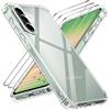 iVoler Anti Ingiallimento Chiaro Cover per Samsung Galaxy A56 5G con 3 Pezzi Vetro Temperato, Custodia Antiurto Trasparente per Assorbimento degli Urti con Paraurti in TPU Morbido Sottile Case