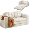 Xbro Divano Letto 2 Posti Salvaspazio, Divano Letto Pieghevole Compatto per Ospiti, in Velluto a Coste Morbido, Ideale per Soggiorno e Monolocale, 150 x 86 x 75 cm, Beige