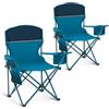 HIGH POINT SPORTS Sedia da Campeggio Pieghevole, Set da 2 Pezzi, fino a 102 kg, Sedie Pieghevoli da Esterno, Sedie da Campeggio,Sedie da pesca con Braccioli (Blu)