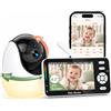 OBVHNUA Baby Monitor 3500mAh WiFi 4,3'' IPS con Telecamera, App, VOX | Visione notturna, audio bidirezionale, rilevamento del pianto e registrazione locale per una cura più semplice.
