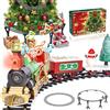 Herenear Trenino Natalizio Elettrico per Bambini, Trenino Classico Natalizio con Supporto Installazione, Treno Elettrico Giocattolo Sull'albero di Natale per Bambini 5 6 7 8 9 Ann (Sotto l'albero)