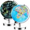 Exerz Mappamondo illuminato 23 cm LED costellazione lampada base in metallo | Cable senza Day e Night Design Shows mappa politica By Day e Star Constellations When Lit Ideale