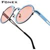 FONEX Occhiali da Sole in Titanio, Design Vintage Retrò Rotondo Polarizzato per Uomo e Donna, Modello Giapponese 85835
