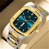 VA VA VOOM 2024 nuovi uomini orologio moda cinturino quadrato in acciaio inossidabile blu oro 3bar quarzo settimana calendario simulato orologio sportivo da lavoro