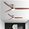 INTELLIGENT FAN Ventilatore da Soffitto a Basso Profilo 42/52/60 Pollici con Luce LED 3 Colori Dimmerabile 20W Telecomando per Camera da Letto Soggiorno Interno