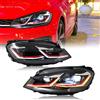 COOLCMP Proiettore LED Lente DRL Gruppo faro per Golf 6 2008-2013, Golf 7 MK7 2013-2017, Golf 7.5 2017-2020 Faro