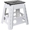 NONE Sgabello pieghevole in PP bianco, nero 39x32x40 cm, seduta: 29x22 cm
