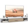 HOMCOM Mobile TV HOMCOM, mobiletto porta TV da parete per televisori fino a 50 pollici con 2 scomparti aperti e anta a ribalta, 120x26x16 cm, bianco