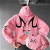 Bandai Felpa con Cappuccio Rosa Dragon Ball Z Majin Buu per Uomo, Abbigliamento Anime Streetwear, Felpa Cosplay con Stampa Giapponese, Pullover Casual per Fan alla Moda