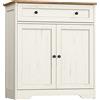 VASAGLE Credenza con Cassetto e 2 Ante, Mobile Contenitore per Angolo Caffè, 72 x 40 x 80 cm, Bianco