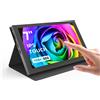 Eyoyo Monitor touchscreen portatile Eyoyo da 7 pollici, risoluzione 1024x600, schermo capacitivo a 5 punti, doppio altoparlante, interfacce HDMI e USB-C, compatibile con Raspberry Pi 4/4B/3B/3B+, laptop e