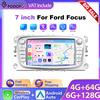 Podofo Autoradio 7" 6+128G CarPlay (Bianco) per Ford Focus Mondeo C-MAX S-MAX Lettore Multimediale per Auto GPS WIFI Ricevitore Stereo 2DIN FM RDS Bluetooth Autoradio Unità Centrale per Cruscotto