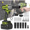 Conentool 1200N.m 21V Avvitatore a impulsi senza fili e senza spazzole, ad alta coppia, con batteria da 4000mAh, attacco quadro da 1/2 pollice, set di 7 bussole, ricarica rapida, strumento portatile