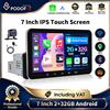podofo Autoradio Android 1 DIN Podofo, schermo touchscreen IPS HD 1080P da 7 pollici, 2 GB di RAM + 32 GB di memoria, navigazione GPS, WiFi, Bluetooth, FM, USB, lettore multimediale, CarPlay wireless,