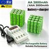 NONE Nuova batteria ricaricabile alcalina 1,5V AA AAA da 3800mAh e 3000mAh, disponibile in confezioni da 4 a 20 pezzi, 2A 3A, adatta per mouse, telecomandi, computer, orologi e dispositivi elettronici.