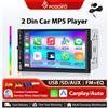 Podofo 7'' Autoradio Universale con Carplay Wireless e Android Auto, Lettore Multimediale MP5, BT, FM, 2din, Unità Principale Autoradio, SWC, Sistemi Intelligenti per Auto, Stereo Multimediale, EQ,