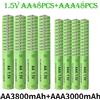 NONE Nuova batteria ricaricabile AA ad alta capacità, 3800 mAh / batteria AAA, 3000 mAh, 1,5 V, batteria Ni-MH ricaricabile, per telecomandi, torce elettriche, orologi giocattolo.