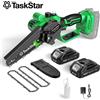 TaskStar, mini motosega a batteria da 6/8 pollici, ideale per la potatura degli alberi, taglialegna elettrico portatile, utensile da giardino, compatibile con batteria Makita da 18 V (inclusi 2