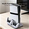 KOMIER Supporto di raffreddamento verticale multifunzionale per PS5/PS5 Slim/PS5 Pro - Con dock di ricarica per controller, 3 velocità di rotazione e porta USB