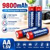 Ddadache Batteria ricaricabile da 1,5 V, tecnologia alcalina, modello AAA 8800 mAh + AA 9800 mAh, adatta per telecomandi e rasoi elettrici.