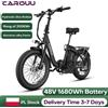 CAROUU 1680Wh Bici Elettrica a Lunga Autonomia, FW11 PRO, Batteria 48V 35Ah, 250W 25km/h, Autonomia Fino a 200km, Pneumatici Fat 20×3.0, Freni a Disco Idraulici, E-Bike Pieghevole per Pendolarismo